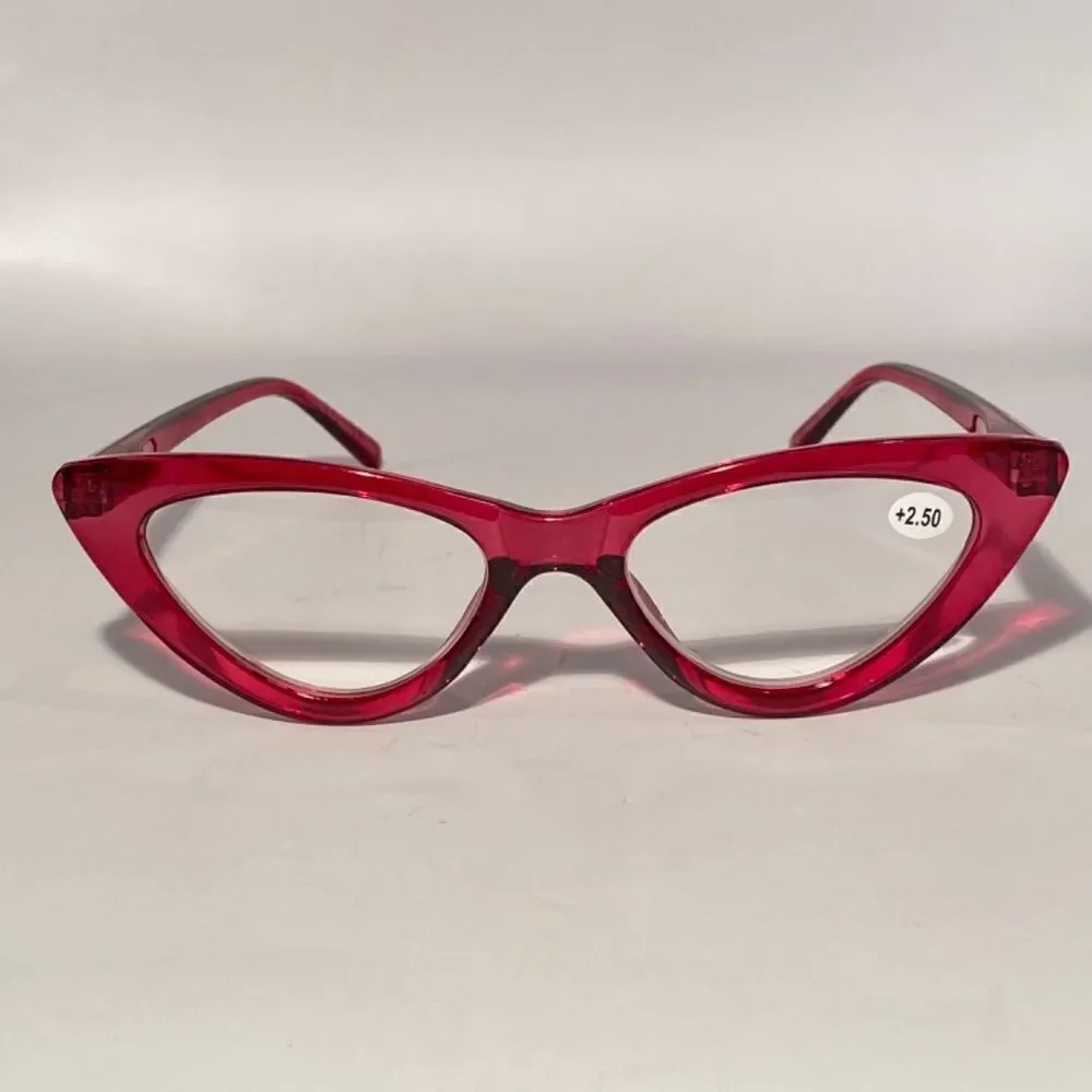1130 Emma Cateye Reading Glasses 2.50 Red Readers NWT